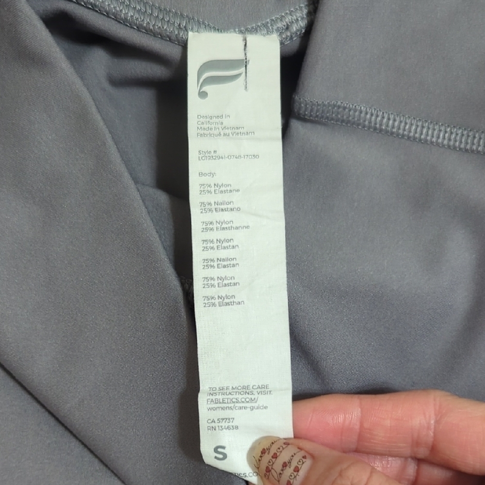 Fabletics Trinity Motion365® High-Waisted Legging, Color Quarry Grey/White Sz S - Picture 10 of 15